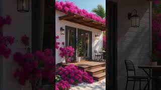 Home isn’t a place — it’s a feeling.#rusticarchitecture #TropicalVibes #CozyCorner #Bougainvillea