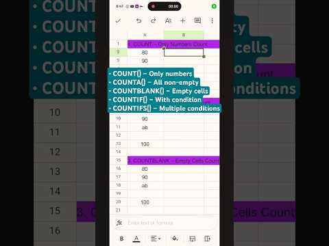 Top 5 COUNT Formulas in Excel & Google Sheets with Real Examples 🔢 | #Shorts #CountFormula