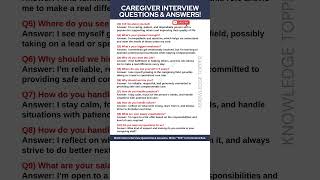 Caregiver Interview Questions and Answers
