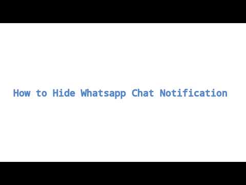 How to Hide Whatsapp Chat Notification | Whatsapp Chat Notification Hide