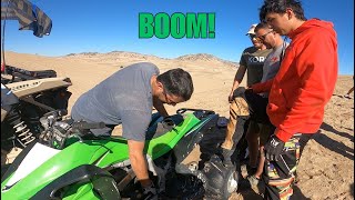 Breakdowns at Little Sahara sand dunes but quick fixes too! #yfz450r