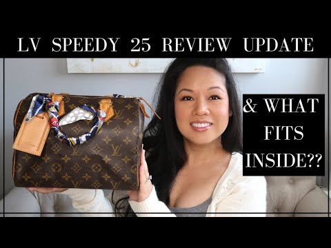 LOUIS VUITTON SPEEDY 25 REVIEW UPDATE | WHAT FITS INSIDE | 1 YEAR REVIEW