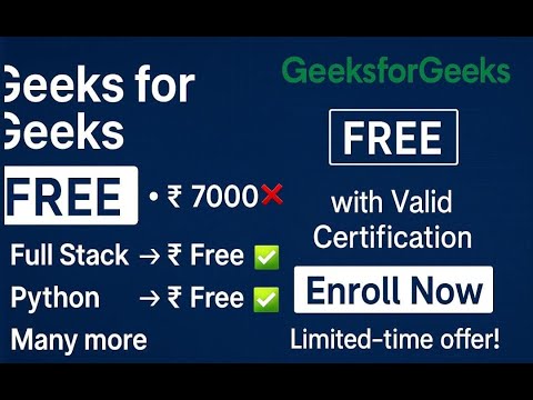 Top Tech Courses FREE? 😱 | GeeksforGeeks Surprise! | valid certificate | DSA | python | full stack😍🎉