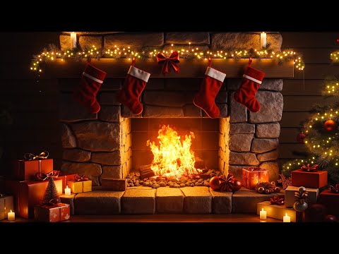 Relaxing Christmas Piano Music with Crackling Fireplace for Stress Relief | Cozy Holiday Ambience🎄