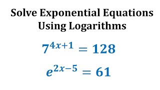 Ex 3:  Solve Exponential Equations Using Logarithms