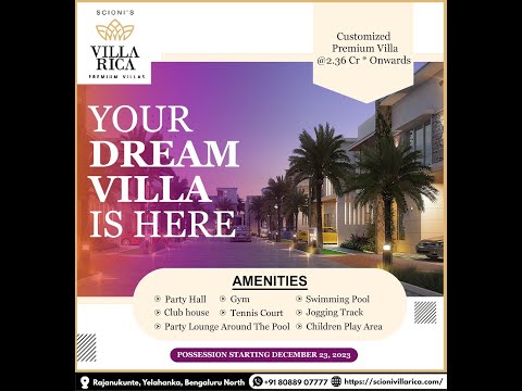 Scioni Villa Rica Villa Project | Model unit | In Yelahanka north Bangalore | +91 80889 07777