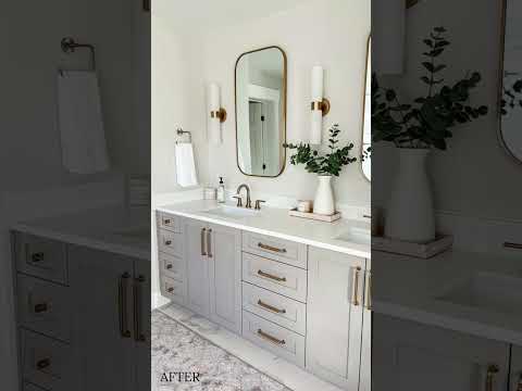 Bathroom makeover details at: https://welshdesignstudio.com/primary-bathroom-before-and-after/