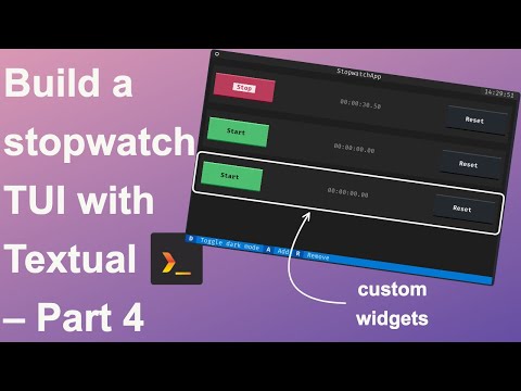 Textual stopwatch tutorial 04 –  creating custom widgets