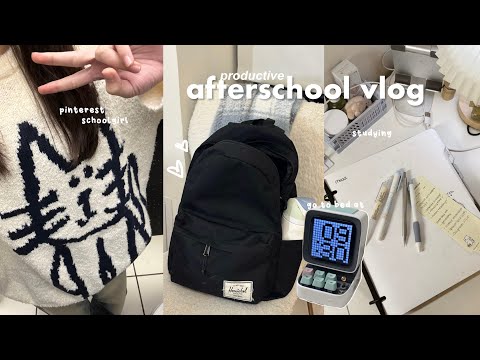 afterschool vlog: productive, studying, pinterest schoolgirl, afterschool routine, sleep at 9:30