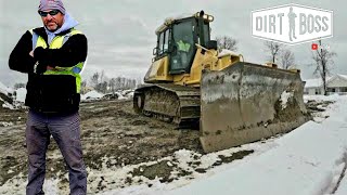 Excavator Site work in the Great Northeast in winter months