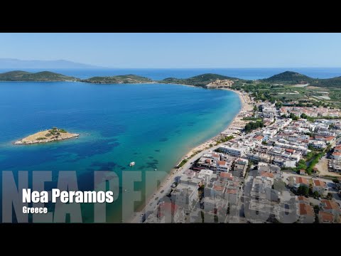 Nea Peramos, Ammolofoi, Vrasidas Beach, Kavala, Greece - 4K Drone Video