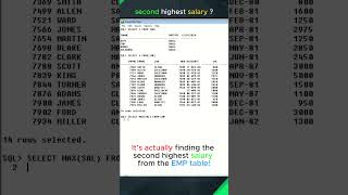 How to Find Second Highest Salary in MYSQL | SQL | ORACLE #education #shorts