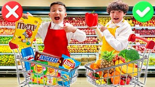 Kaden & Eric’s First Day at the Grocery Store!