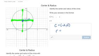 Finding the Center & Radius of a Circle (Given the Graph)