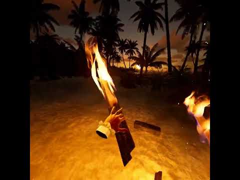 Bootstrap Island - Hilarious Demo - Survival VR Game - Eating coconuts and starting fires.