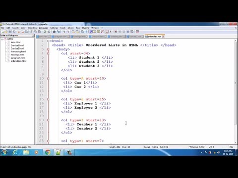 HTML - Ordered Lists
