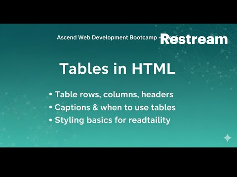 Tables in HTML