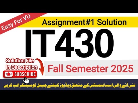IT430 Assignment 1 Solution 2025 | Solution Fall 2025