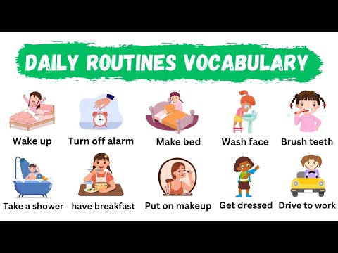 Daily Routine vocabulary with sentence | Daily Routines In English | Learn Basic English Vocabulary