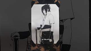 Drawing Sasuke... But I Can Only Use The Color Black #anime #art #drawing #sasuke #draw #naruto