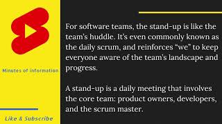 what is daily standup in agile #dailystandup #standup meeting #huddle #dailyscrum