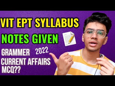 VIT EPT SYLLABUS || English PROFICIENCY Test SYLLABUS