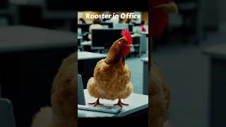 Rooster in Office = Zero Productivity, 100% Laughs 😂🐔 #funnyrooster