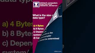 14 C Quiz    Infotech Computers Bhagyanagar Kurnool 6302358106, 08518221221 #CodeQuiz#ShortsQuiz#c