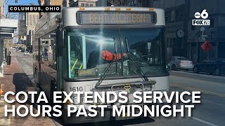 COTA extends bus service hours on most routes past midnight