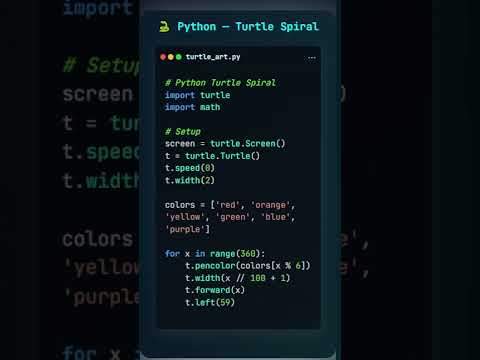 Spiral Design using Python Turtle | Python Turtle developer | Viral Short | Coding Papa