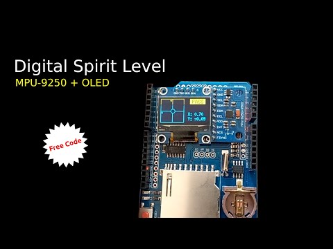 Arduino Digital Spirit Level Using MPU9250 and OLED SSD1306 I2C