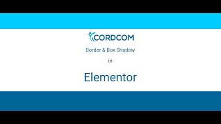 Border & Box Shadow in Elementor