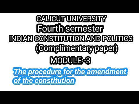 fourth semester indian constitution and politics module 3 exam important points