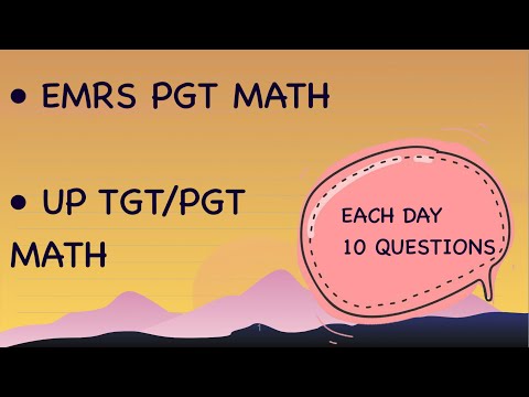 Emrs pgt math ll Up tgt pgt maths preparation ll emrs pgt maths previous year question paper