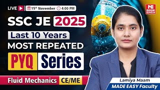 SSC JE Previous Year Question Papers | Fluid Mechanics PYQs | 10 Years Most Repeated PYQ Series
