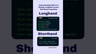 Understanding CSS Font Styling: Longhand versus Shorthand Properties #css #css3 #csstips #cssshorts