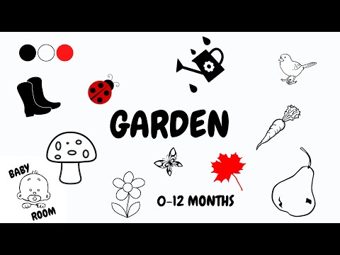 Garden - Baby Sensory - High Contrast - Black White Red - Baby Development - Brain Stimulation