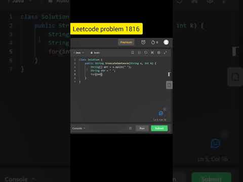 Leetcode problem Truncate sentence #leetcode #java #shorts