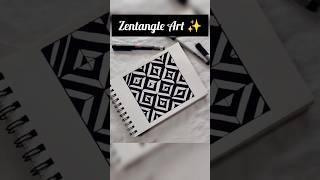 "Zentangle Art ✨ Easy Black & White Pattern!"
