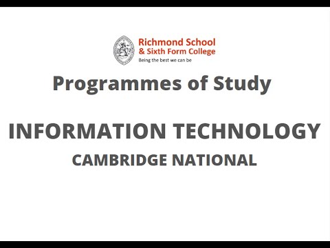 Information Technology Cambridge National Certificate Subject Video