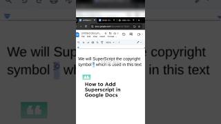 How to Add Superscript in Google Docs #shorts #googledocs #howto