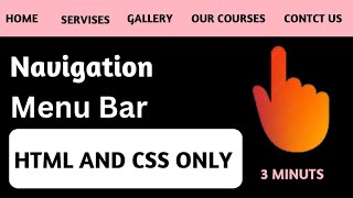 Navigation menu bar in HTML and CSS | learnwebcode #coding #navigationmenu