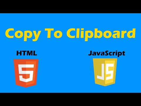 Copy Items to the Clipboard using HTML and JavaScript