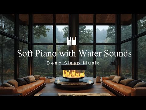 🎹Soft Piano & Water Sounds for Deep Sleep,  Stress Relief,  Rain Sounds, Meditation Music🌧️