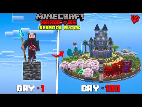 Minecraft 100 Days on SINGLE BEDROCK BLOCK ( 1.21 11 ) — Beating Minecraft With ONLY a SPEAR !!