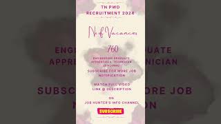 TN PWD Recruitment 2024 ll Latest Government Job vacancy ll Job Vacancy ll #pwd #sorts #ytshorts