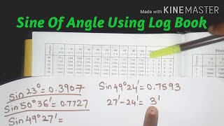 How to Find Sine Of An Angle Using Log Book ? |  Sine Of An Angle Using Log Book