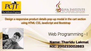Design a responsive product details pop-up modal in the cart section using HTML CSS  (Task 30)