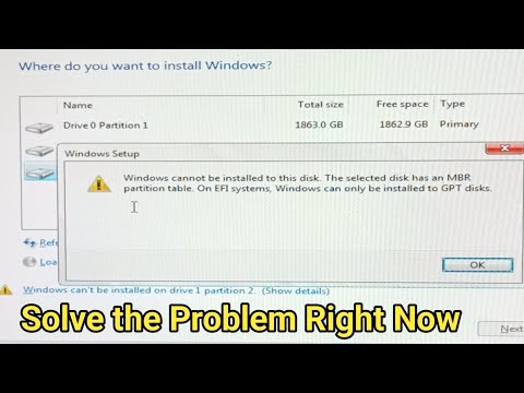 Windows can't be Installed on drive 0 Partition 1 || Windows Cannot be Installed to this disk