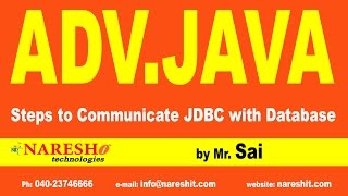 Steps to Communicate JDBC with Database Part 2 |  Advanced Java Training Tutorial | Mr. Sai